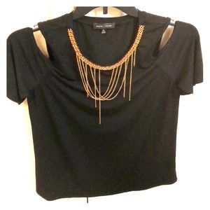 Black cold shoulder blouse